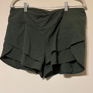 Calia Women's Green Layered Ruffle Athletic Shorts
